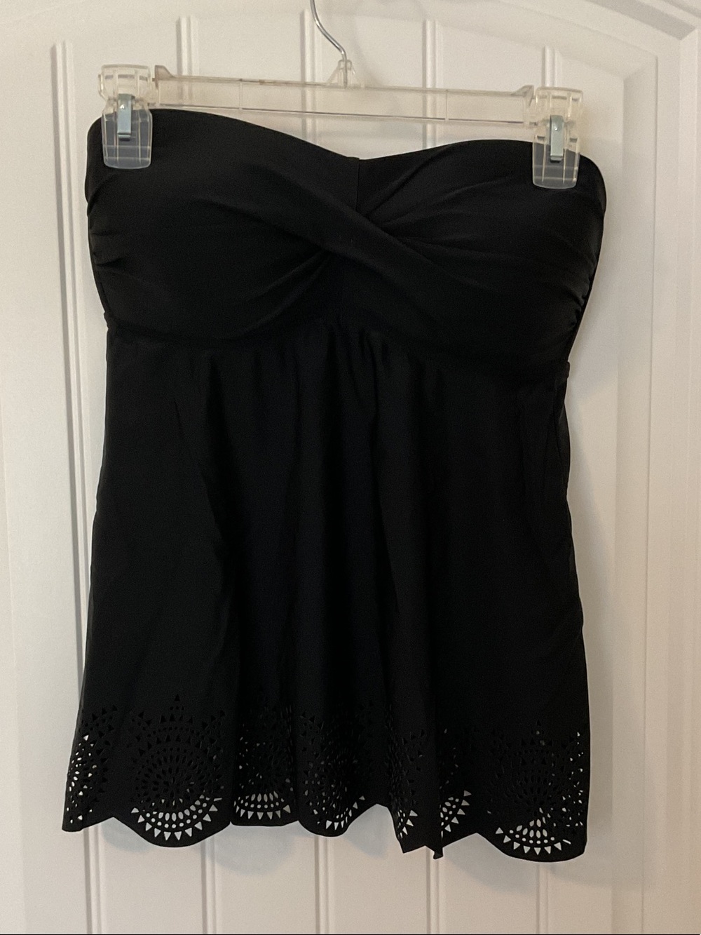 Strapless Black Eyelet-Hem Women's Dress